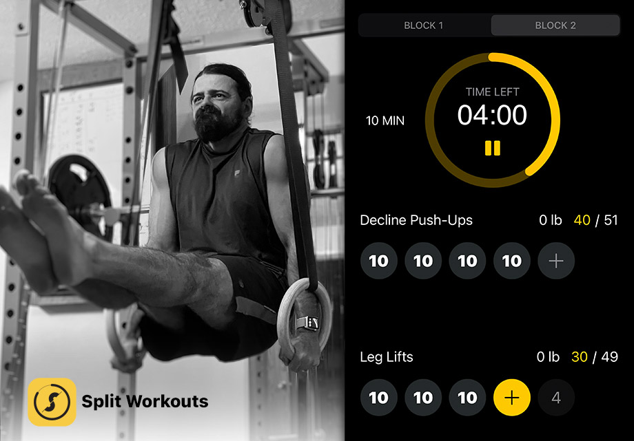 Split Workouts App, Screen Shot